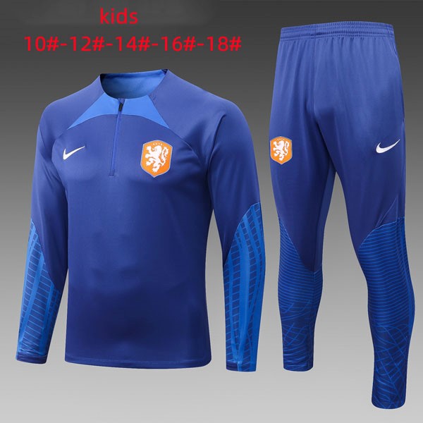 Kinder Trainings-Sweatshirt Niederlande 2023 Blau 2